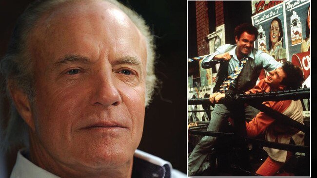 James Caan later in life, left, and laying down his version of the law in a scene from The Godfather, inset. Pictures: AFP