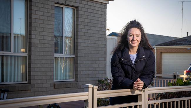 A number of Geelong and Bendigo suburbs have been revealed as the top suburbs for investors. Liz Hughes has just purchased her first home in Whittington for its lower price point and growth potential. Picture: Jake Nowakowski