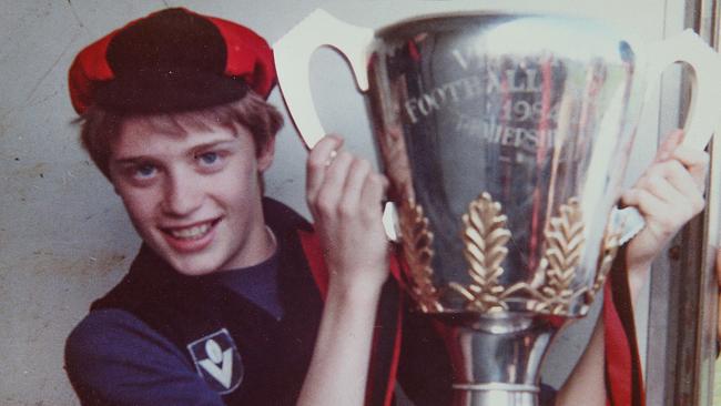 Michael Lawson with the 1984 premiership cup. Picture: Ian Currie