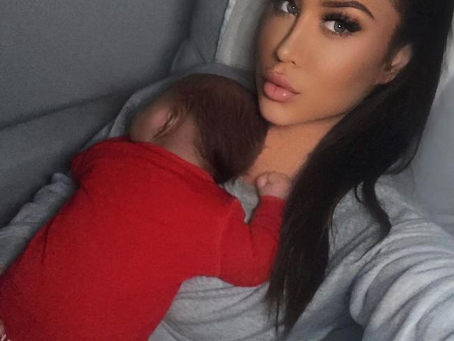 Maralee with her newborn son. Picture: Instagram