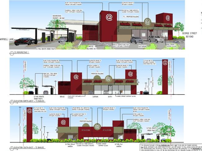 Plans for the Banjo's bakery cafe drive-through.