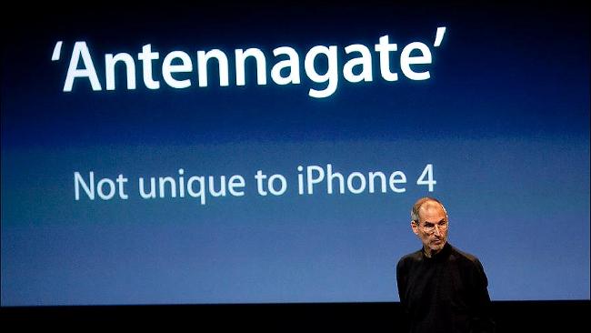 Steve Jobs speaks at a media conference on the Apple iPhone 4 reception problems. Picture: AFP