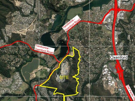 Oxenford quarry - aerial showing the size of the key resource area as determined by the State Government.