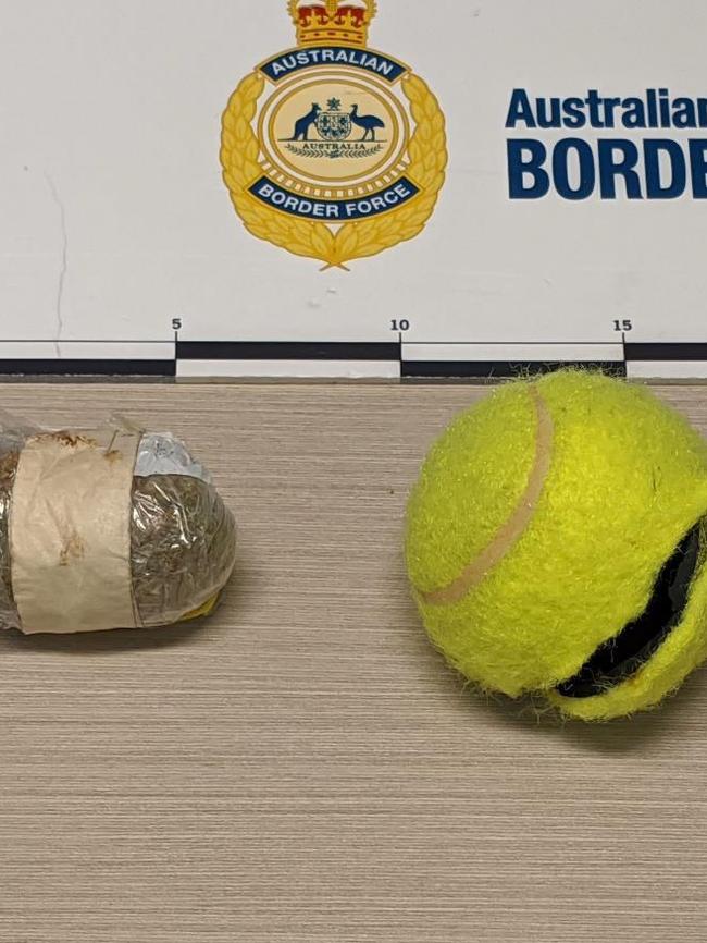 Tennis ball filled with cannabis thrown into detention centre Picture: ABF