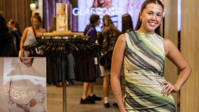 Tahlia Finnigan models an dress from Glassons in Rundle Mall. Picture Kelly Barnes