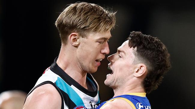 Port Adelaide forward Todd Marshall missed three of his four set shots in the first half. Picture: Michael Willson/AFL Photos