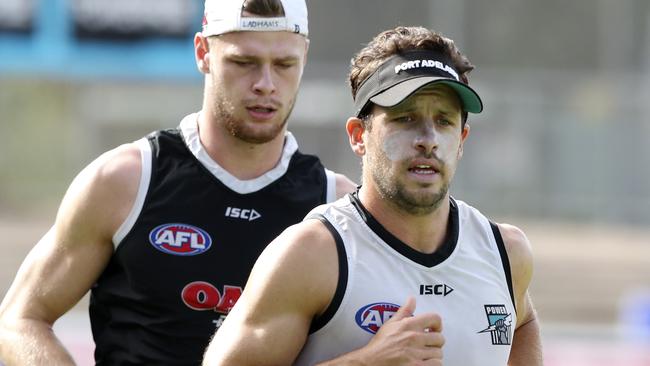 Only Patrick Dangerfield has more SuperCoach points in the forward line than Port Adelaide’s Travis Boak. Picture: Sarah Reed. 