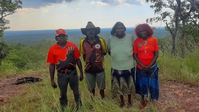 Traditional owners Steven Pultchen, Stephen Bunduck, Anne Marie Nudjulu and Margaret Perdjert in Wadeye. Picture: Supplied