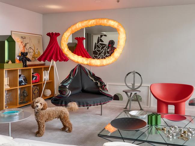 NGV curator of contemporary design Simone LeAmon's home for dopamine dressing At Home story. Picture: Eugene Hyland