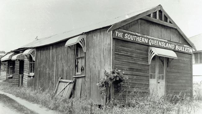 The first Bulletin Building. "Southern Queensland Bulletin" building shed. Supplied photo.