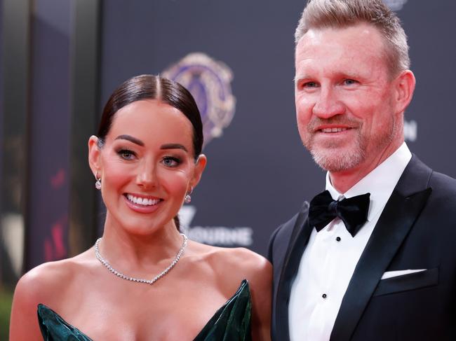 MELBOURNE, AUSTRALIA - SEPTEMBER 25: Nathan Buckley and Brodie Ryan are seen during the 2023 Brownlow Medal at Crown Palladium on September 25, 2023 in Melbourne, Australia. (Photo by Dylan Burns/AFL Photos via Getty Images)