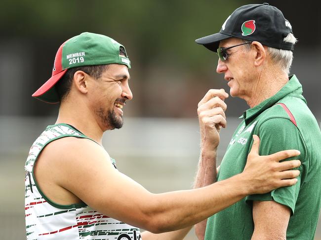 Wayne Bennett (R) believes Cody Walker’s career is far from over. Picture: Mark Kolbe/Getty Images