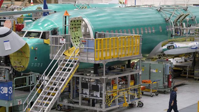 Aircraft production rates still lag behind those of 2019, to the frustration of airlines spending billions of dollars on cabin refits for older aeroplanes. Picture: Stephen Brashear/Getty Images/AFP