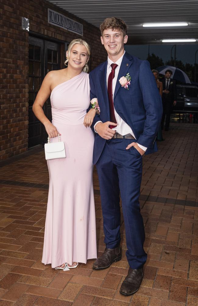 Paige McKellar partners Tyson Harper to the Toowoomba Grammar School formal at Rumours International, Wednesday, November 13, 2024. Picture: Kevin Farmer