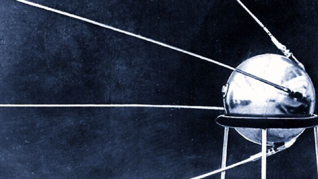 The first official photo of Soviet satellite Sputnik 1.