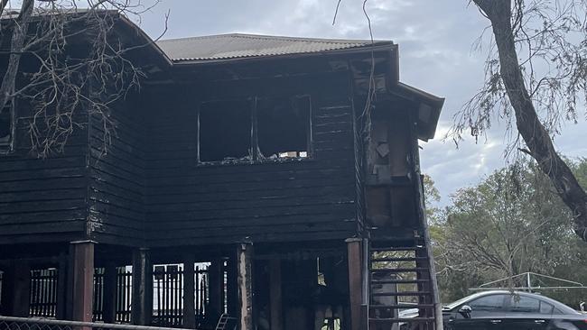 A home destroyed by fire in Stafford on Sunday. Picture: Vishaak Gangasandra