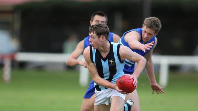 Matt Scharenberg playing for Immanuel in 2011. Picture: Stephen Laffer.