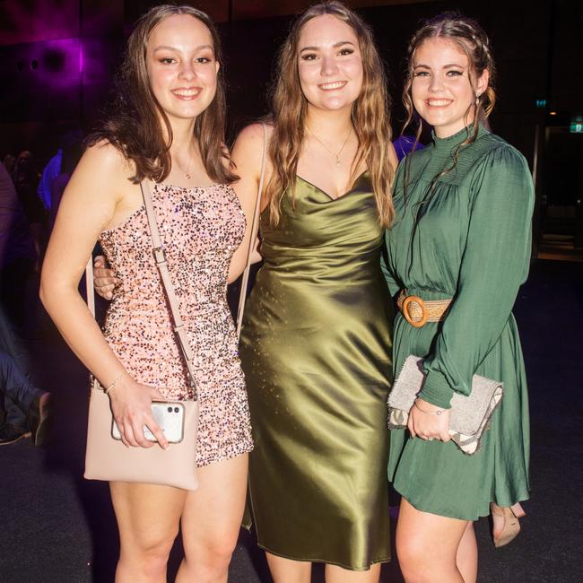 Marissa Denning, Kiera Thomas and Lilly McFarlane from Holy Spirit College at the 2022 30th year Mocktail. Picture: Michaela Harlow