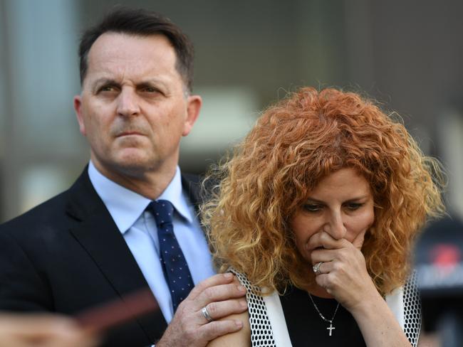 Bridget Sakr and partner Craig Mackenzie spoke outside of court after the verdict. Picture: NCA NewsWire/Jeremy Piper