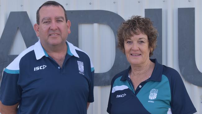 Mercy College's assistant principal Scott McSherry (from left) and Teresa Dreghorn ahead of the return of the Cowboys Challenge. Picture: Matthew Forrest