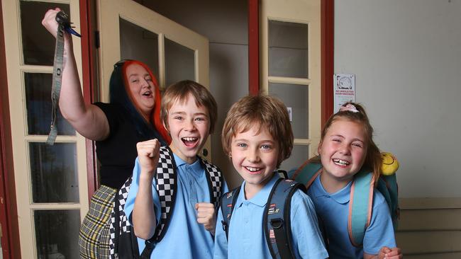 Michelle Anderson with Connor, 10, Toby, 7, and Marissa, 11. Picture: Alan Barber