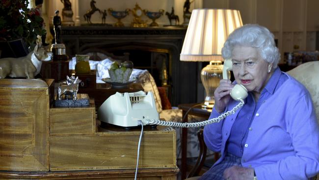 Queen Elizabeth held her weekly audience with Boris Johnson by phone after he came down with the virus. Picture: Buckingham Palace via AP.