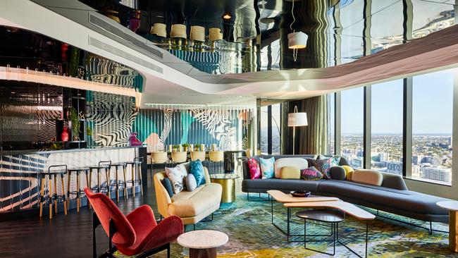 Living area of the WOW Suite at W Brisbane.