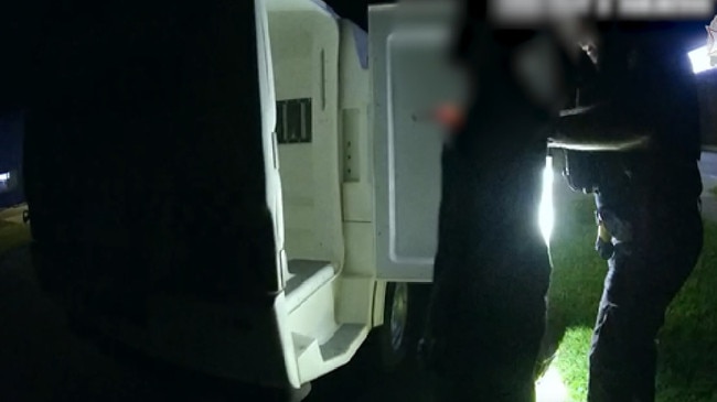Queensland Police arrest a man in Yeppoon on May 2 2025 following an alleged break-in. Supplied by QPS