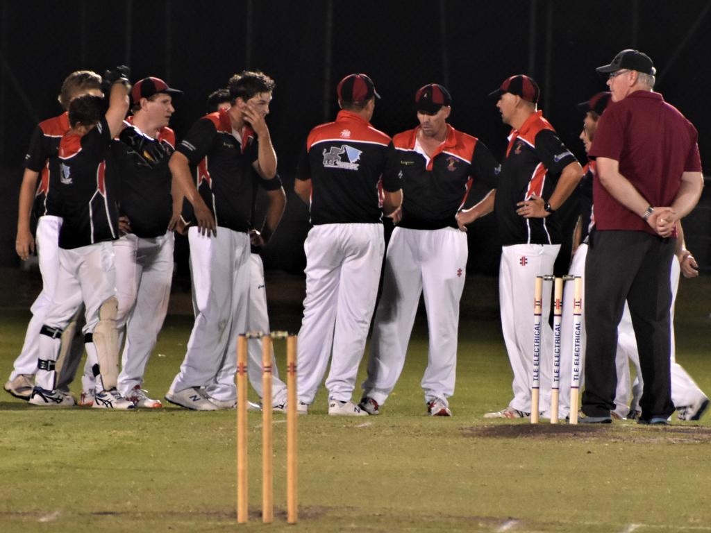 Lawrence celebrate a wicket during the 2020/21 CRCA Cleavers Mechanical Twenty20 Night Cricket round 8 clash against TLE Tucabia Copmanhurst at McKittrick Park on Wednesday, 9th December, 2020. Photo Bill North / The Daily Examiner