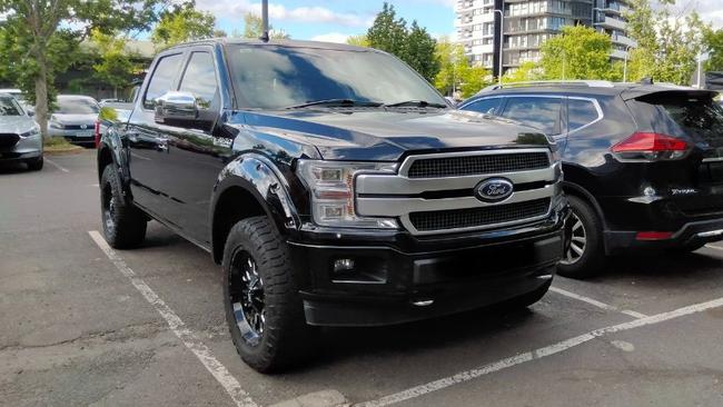 Pictures of American-style pick-up trucks squeezed into standard car spaces routinely spark outrage. Picture: Twitter/X (amy_jelacic)