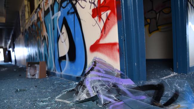 Vandalism at the Wantirna Heights School site, which was closed a few years ago. Picture: Josie Hayden