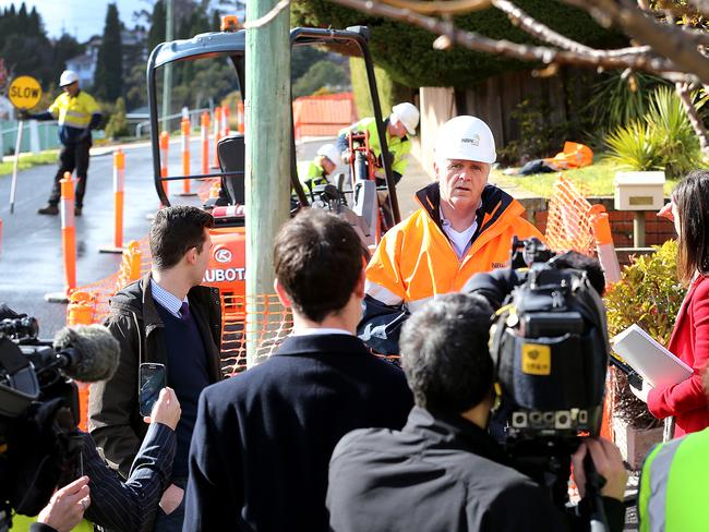 NBN CEO Bill Morrow speaks to the media.