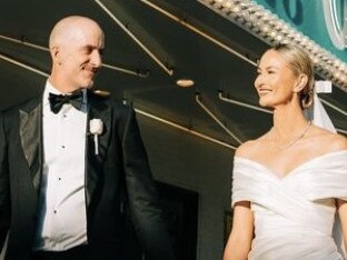 Champion Australian golfer Geoff Ogilvy tied the knot with Melbourne golfing media identity Bree Laughlin on June 20, 2024  at the Little White Wedding Chapel in Las Vegas.Picture: Instagram/@brazenhoneyfilms
