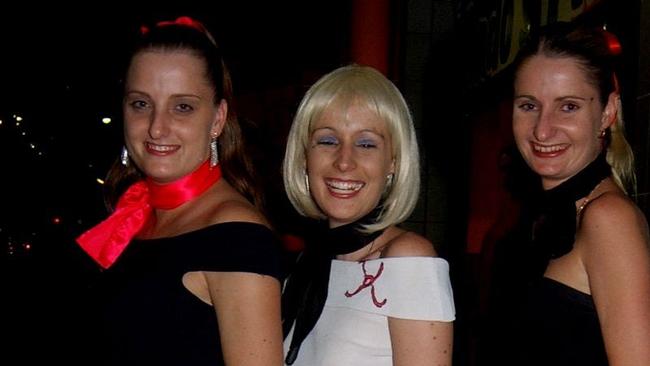 Bree Bulloch, Kik (correct) Slaven & Stacey Bulloch in Flinders Street East Picture: Bryan Lynch ad425057