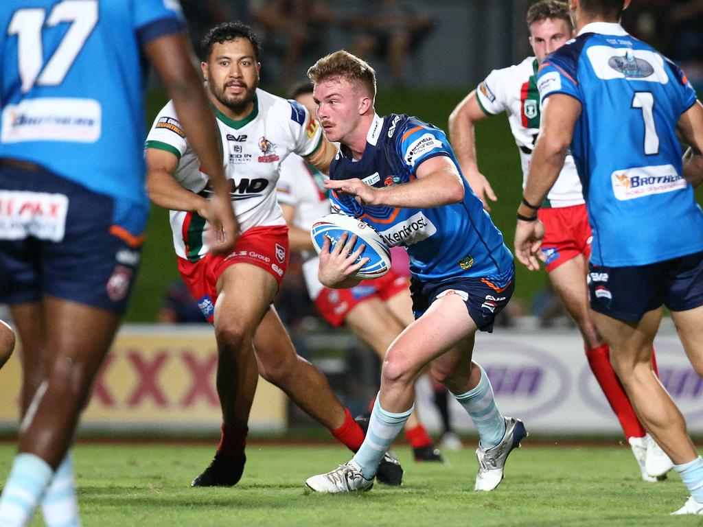 Pride's Tom Steadman in the QRL ISC rugby league match between the Northern Pride and the Wynnum Manly Seagulls, held at Barlow Park. Picture: Brendan Radke
