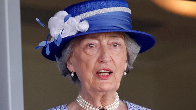 ASCOT, UNITED KINGDOM - JUNE 15: (EMBARGOED FOR PUBLICATION IN UK NEWSPAPERS UNTIL 24 HOURS AFTER CREATE DATE AND TIME) Camilla, Duchess of Cornwall, Prince Charles, Prince of Wales (using binoculars) and Lady Susan Hussey (Lady-in-waiting to Queen Elizabeth II) watch the racing as they attend day 2 of Royal Ascot at Ascot Racecourse on June 15, 2022 in Ascot, England. (Photo by Max Mumby/Indigo/Getty Images)