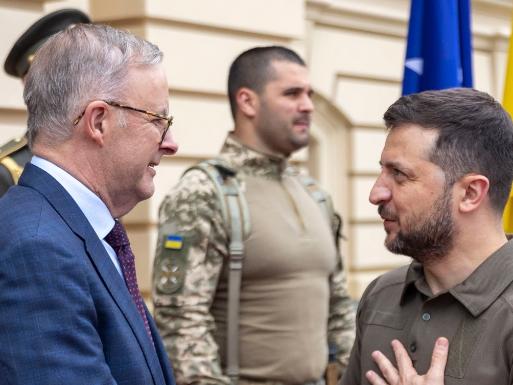 Australian Prime Minsiter Anthony Albanese meets with  Ukraine President Zelensky. Posted July 4, 2022. Picture: X @AlboMP