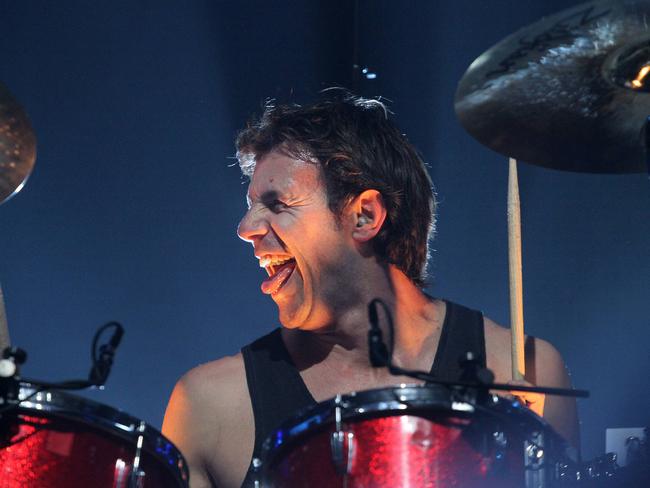 Powderfinger farewell concert at the Derwent Entertainment Centre (DEC), drummer Jon Coghill