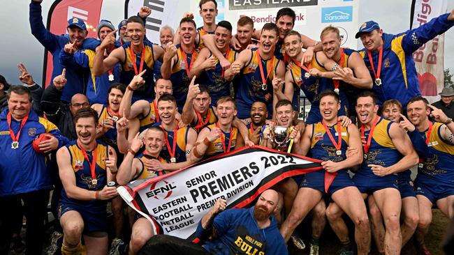 Noble Park claimed its first senior flag since 2011 this year. Picture: Andy Brownbill