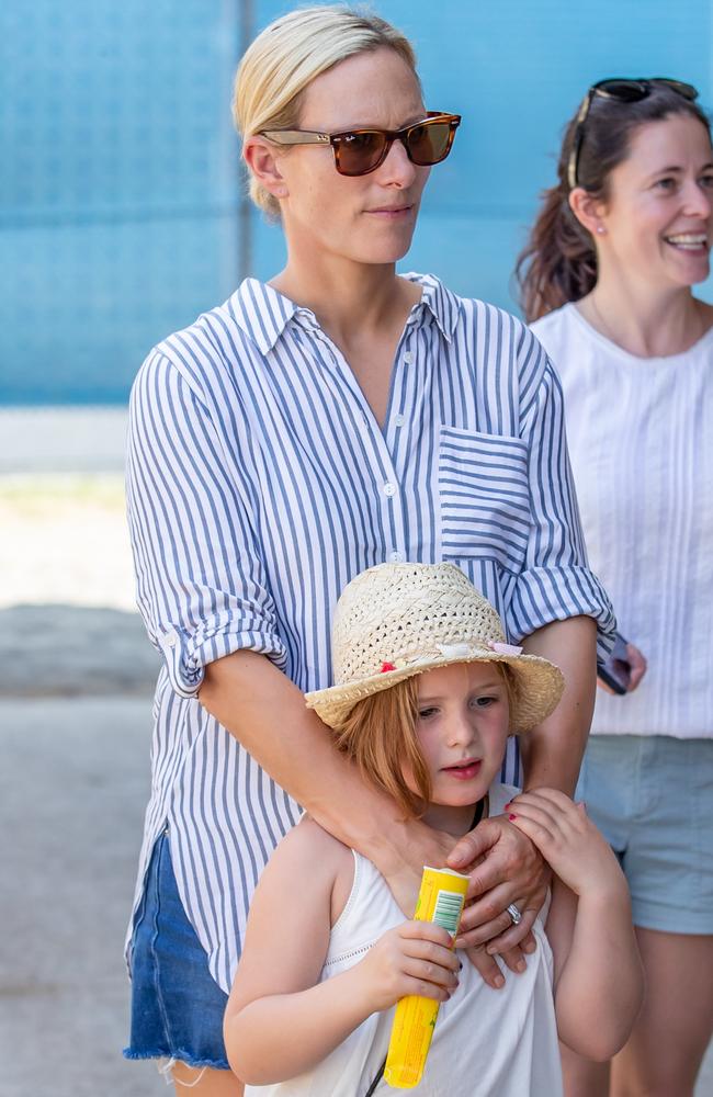 Zara Tindall and daughter Mia at the Magic Millions sales in Australia. Picture by Luke Marsden.