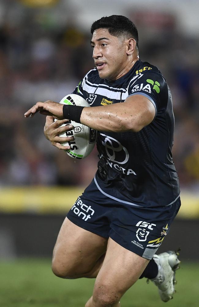 Jason Taumalolo was fairly quiet by his lofty standards. Picture: Ian Hitchcock