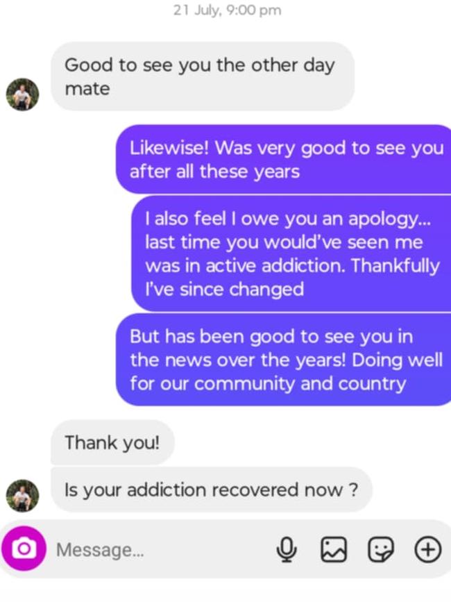 Peter Zubic claims David Speirs is a predator who took advantage of his drug addiction, vulnerability. Supplied