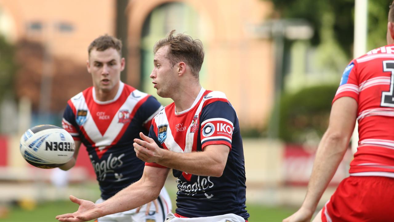 Sam Walker has spent time in reserve grade this year but the Roosters are adamant he remains the club’s long-term halfback. Picture: Damian Shaw