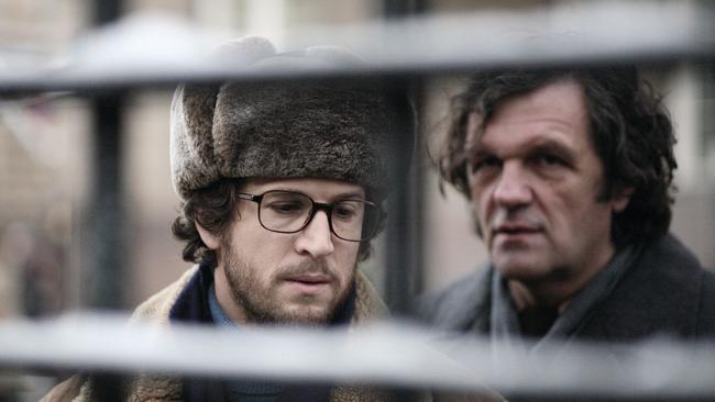 Actor Guillaume Canet as French engineer Pierre with Emir Kusturica as KGB agent Grigoriev.