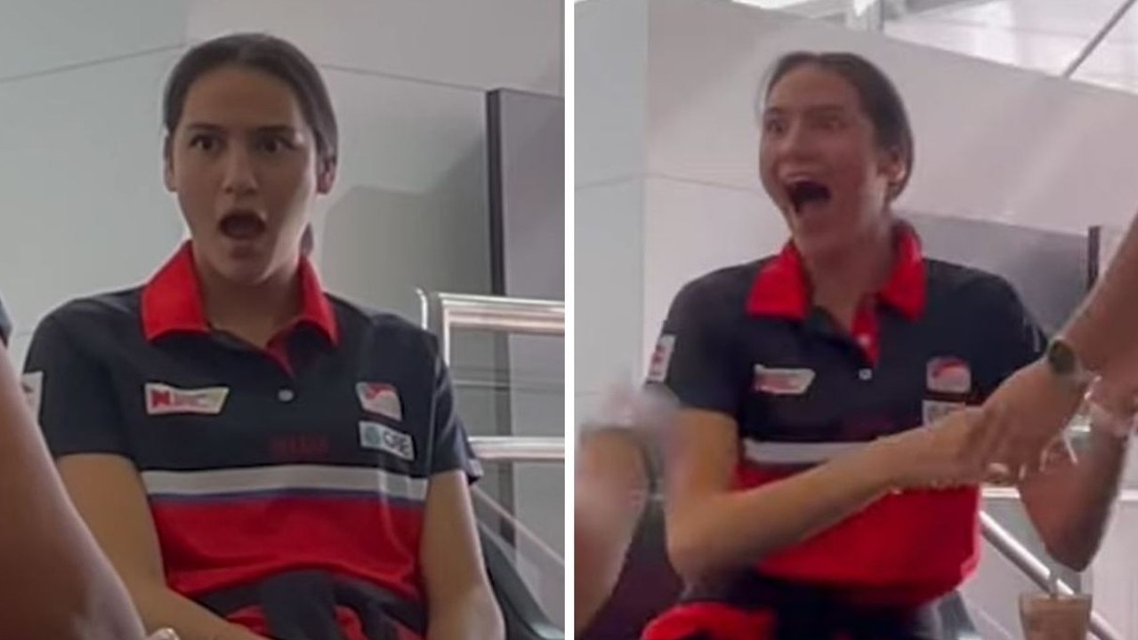The Swifts coach got Sophie Fawns hook, line and sinker. Pic: YouTube