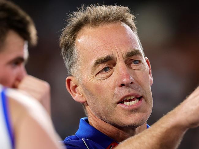 ADELAIDE, AUSTRALIA - APRIL 26: Alastair Clarkson, Senior Coach of the Kangaroos during the 2025 AFL Round 07 match between the Port Adelaide Power and the North Melbourne Kangaroos at Adelaide Oval on April 26, 2025 in Adelaide, Australia. (Photo by Sarah Reed/AFL Photos via Getty Images)
