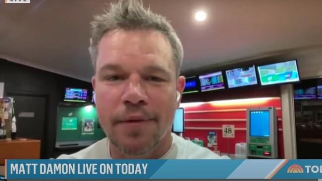 Matt Damon zooms into interview with US Today show from Australian pub. Picture: TODAY