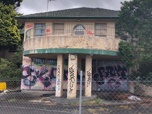 A section of the derelict McLeod House on the Cerebral Palsy Alliance grounds at Allambie Heights, which will be the site of the new school. Picture: Jim O'Rourke