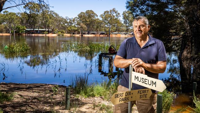 Renmark Paringa community museum chairman Wayne Howell, worried flood water will threaten the museum's antique machinery at Paringa. Picture: Tom Huntley