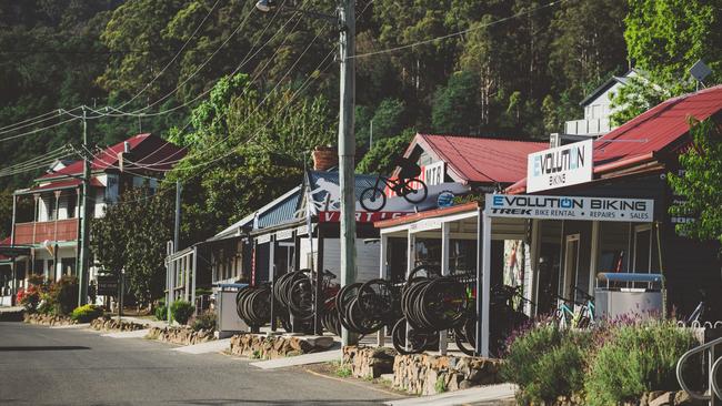 The main street of Derby. Picture: Stu Gibson/Tourism Tasmania